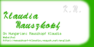 klaudia mauszkopf business card